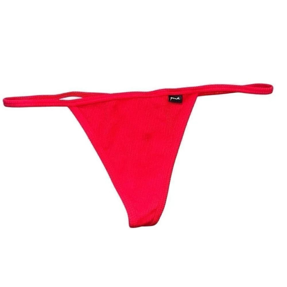 Victoria’s Secret Pink 2021 Sz L NWT red thin string thong panties underwear